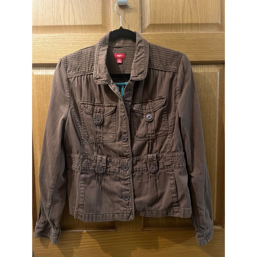 Mossimo Supply Brown Utility Jacket Womens XXL Small Button Vintage